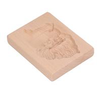 Alomejor Moule à Biscuits en Bois sculpté, Beau Tampon de Presse à Biscuits en Relief pour, Pain D'épices, Facile à Enlever pour les Amateurs de Pâtisserie en Cuisine, en Bois de Hêtre (le père Noël)