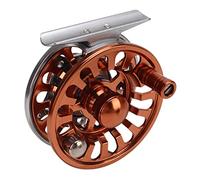 Alomejor Moulinet de Pêche à la Mouche Freinage Efficace 3 Roulements Réglage 2 Couleurs Traitement CNC 3/4 Moulinet Mouche pour la Pêche en Plein Air