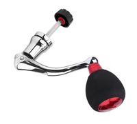 Alomejor Moulinet de Pêche Rotatif en Métal Poignée de Puissance Poignée de Manivelle Moulinet Bouton Pliant Pièces de Réparation Noir pour Moulinet de Pêche (Rouge)