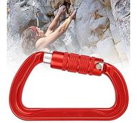 Alomejor Mousqueton de Type D, Crochet d'escalade en Aluminium D'aviation 7075 avec écrou de Verrouillage Antidérapant, pour L'alpinisme, l'escalade, Le Sauvetage, la Spéléologie (Rouge)