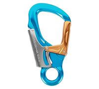 Alomejor Mousquetons 35KN avec Boucle Anti-Chute, pour l'escalade, L'alpinisme, Le Sauvetage, Le Travail Aérien (Bleu Ciel, Doré)