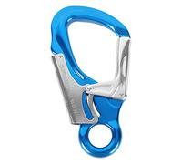 Alomejor Mousquetons 35KN avec Boucle Anti-Chute, pour l'escalade, L'alpinisme, Le Sauvetage, Le Travail Aérien (Bleu Saphir, Argent)