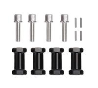 Alomejor Moyeu Hexagonal RC, Extension de Moyeux de Roue en Laiton avec Galvanoplastie pour Chenille Axiale SCX10 1/10 RC, Paquet de 4 (Black)