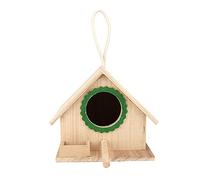 Alomejor Nid D'oiseau en Pin Suspendu, Maison Durable pour Oiseaux, Alimentation du Jardin, Halte de Repos en Bois Rouge 7.2 Pouces (Green)
