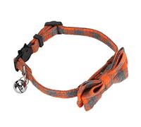 Alomejor Nœud Papillon en Tissu Doux pour Chat, avec Cloche, Collier pour Animaux de Compagnie Adorables, Rose, Noir, Blanc, Bleu, Orange, Rouge (Plaid Orange)