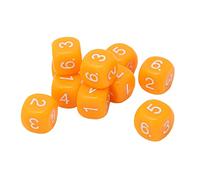 Alomejor Numéro Dice Round Corner Design Fine Processing Teaching Tools for Board Games and Education Plastic 20 PCS (Orange)