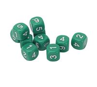 Alomejor Numéro Dice Round Corner Design Fine Processing Teaching Tools for Board Games and Education Plastic 20 PCS (Green)