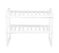 Alomejor Organisateur Sous évier, Support de Rangement Robuste et Réglable pour Cuisine et Salle de Bain, Organisateur Multifonctionnel à 2 Niveaux pour une Utilisation Soignée de L'espace (WHITE)