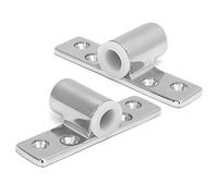 Alomejor Paire de Douilles de Rame en Acier Inoxydable 316, Support de Verrouillage pour Tige de 1 à 2 Pouces, Poli Miroir monté sur Le côté avec Roulements en Plastique pour Le Remplacement des