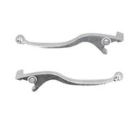 Alomejor Paire de Leviers de Frein en Alliage d'aluminium argenté, Poignée de Frein de Moto, Trou de Montage de 0,3 Pouces, 8 Mm, usiné CNC, Installation Facile pour Keeway QJ Moto Cyclomoteur ATV