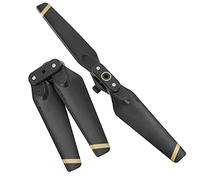 Alomejor Pales D'hélice Pliantes pour Drone Spark, avec Conception à Dégagement Rapide pour Un Rangement et Une Installation Faciles, Matière Plastique, 2 Pièces (Bordure en Or Noir)