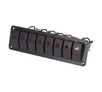 Alomejor Panneau de Commutation à 8 Gangs, Panneau de Commutation LED ABS PBT PC avec Conception Pré-câblée, Capuchon étanche, Protection contre les Surcharges, Contrôle Marche/arrêt rétroéclairé