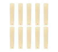 Alomejor Paquet de 10 Anches de Saxophone Soprano Professionnelles, Anches de Saxophone de Force 2.0 avec étui de Protection en Plastique, Rectifiées avec Précision pour un Jeu Fluide et (2)