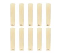 Alomejor Paquet de 10 Anches de Saxophone Soprano Professionnelles, Anches de Saxophone de Force 2.0 avec étui de Protection en Plastique, Rectifiées avec Précision pour un Jeu Fluide et (2.5)
