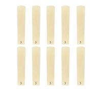Alomejor Paquet de 10 Anches de Saxophone Soprano Professionnelles, Sol Précis pour un Jeu Fluide avec étui de Protection Indépendant, Anches Traditionnelles pour Saxophone Soprano (3)