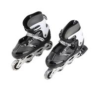 Alomejor Patins à Roues Alignées Bleus Réglables Unisexes, Triple Protection pour Garçons et Filles, Patins de Fitness pour Une Conduite en Douceur (Black)