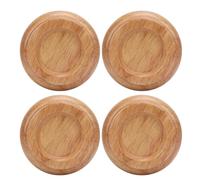 Alomejor Patins de Roulettes pour Piano, Lot de 4, en Bois Massif, Antidérapants et Antibruit, avec Base en Mousse, pour la Protection du Sol de Votre Piano droit. Taille universelle. (brun clair)