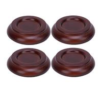 Alomejor Patins de Roulettes pour Piano, Lot de 4, en Bois Massif, Antidérapants et Antibruit, avec Base en Mousse, pour la Protection du Sol de Votre Piano droit. Taille universelle. (BROWN)