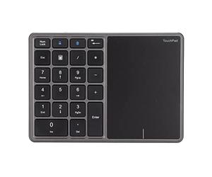 Alomejor Pavé Numérique sans Fil 22 Touches, pavé Tactile Portable Double Mode pour iOS ABS Léger (Gris Fer)