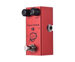 Alomejor Pédale de Guitare Chorus True Bypass Rate Depth Aluminium | Boîtier en Aluminium, Utilisation sur Scène, compatibilité des Instruments, Négatif DC 9 V, Entrée-sortie 6,35 Mm,