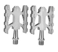 Alomejor Pédale de Vélo Pliante, Conception Creuse Légère, Pédale Antidérapante en Alliage D'aluminium avec Trois Options de Couleurs pour Vélo Pliant, de Montagne, de Route, (Silver)