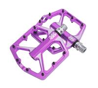 Alomejor Pédales de Vélo, 3 Roulements Scellés, Pédales de VTT Creuses en Alliage D'aluminium avec Clous Antidérapants, pour Une Conduite Longue Distance à Haute Résistance (Purple)