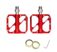 Alomejor Pédales de Vélo Pédales Légères en Alliage D'aluminium à Triple Roulement avec 10 Broches de Traction pour Vélos de Course sur Route de Montagne (Rouge)