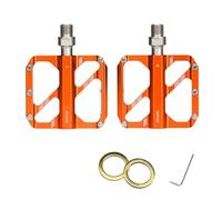 Alomejor Pédales de Vélo Universelles, Alliage D'aluminium Léger avec 3 Roulements et 10 Broches Antidérapantes, pour Vélos de Course sur Route de Montagne (Orange)