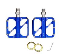 Alomejor Pédales de Vélo Universelles, Alliage D'aluminium Léger avec 3 Roulements et 10 Broches Antidérapantes, pour Vélos de Course sur Route de Montagne (Blue)