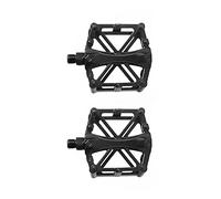 Alomejor Pédales de VTT Ensemble de Pédales de Vélo en Alliage d'aluminium 12 X 9,5 Cm de Large Creux scellé Structure en X pour Vélos de Route Vélos Pliants Banlieusards Cavaliers (Black)