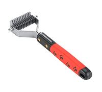 Alomejor Peigne à Poils D'Animaux de Compagnie, Outil de Démêlage en Acier Inoxydable pour Chiens et Chats, Poils Longs, Peigne de Toilettage à épingle Sûre, Poignée Antidérapante, Facile à Utiliser