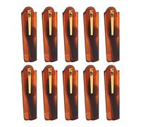Alomejor Peigne de Poche Durable à Dents Fines, Peigne Marron pour Hommes, de Type Couteau Pliant fabriqué à la Main pour les Soins Capillaires Quotidiens, 10 Pièces pour les Voyages
