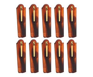 Alomejor Peigne de Poche Durable à Dents Fines, Peigne Marron pour Hommes, de Type Couteau Pliant fabriqué à la Main pour les Soins Capillaires Quotidiens, 10 Pièces pour les Voyages