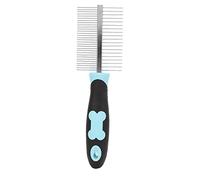 Alomejor Peigne de Toilettage Professionnel Double Face pour Chien, Peigne pour Animaux de Compagnie en Acier Inoxydable pour Chats et Chiens, Idéal pour le Contrôle des Puces, pour Animaux de (BLUE)
