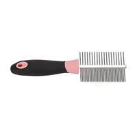 Alomejor Peigne de Toilettage Professionnel Double Face pour Chien, Peigne pour Animaux de Compagnie en Acier Inoxydable pour Chats et Chiens, Idéal pour le Contrôle des Puces, pour Animaux de (PINK)