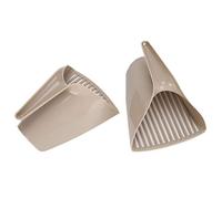 Alomejor Pelle à Litière pour Chat, Outil de Nettoyage Efficace avec Poignée pour Chats, Cuillère Colorée en Plastique, Ensemble de 2 Pièces pour Toilettes pour Chats (Brun Clair)