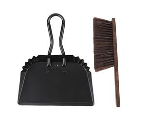 Alomejor Pelle à Poussière avec Brosse Portable et Robuste pour un Nettoyage Rapide dans la Cuisine du Bureau à Domicile pour les Tâches de Nettoyage Quotidiennes en Acier Inoxydable et Hêtre 20,28 Oz