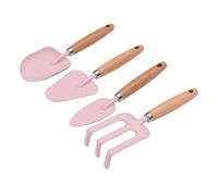 Alomejor Pelles de Jardin pour Enfants, Ensemble de Râteaux à Main pour en Plein Air, Outils en Bois Robustes pour Enfants de 7 Pouces de Long 4 Pièces (Pink)
