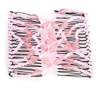 Alomejor Perles de Cheveux Magiques Faciles à Glisser, Peigne Extensible pour Femmes et Filles, Accessoire de Cheveux à la Mode pour Créer des Styles Populaires au Quotidien (PINK)