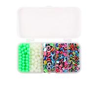 Alomejor Perles de Pêche Lumineuses, Perles œil de Poisson Réutilisables en Plastique, Couleurs Assorties 5mm 6mm 8mm, Idéales pour la Pêche au Bar (Oeil de Poisson)