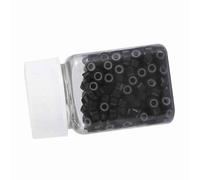 Alomejor Perles d'extension de Cheveux Doublées de Silicone, 500 Pièces, 5mm, Micro-anneaux à Maillons, Maintien sécurisé, Facile à Utiliser pour les Extensions de Cheveux (BLACK)