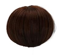 Alomejor Perruque Courte et Lisse pour Poupée, Beaux Cheveux Doux pour Poupées 1/6, Simulation de Cuir Chevelu pour Jeu de Bricolage (Marron foncé)