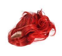 Alomejor Perruque de Poupée Bou Douceur Luxueuse, Style Facile pour 1/6 Boules Articulées, Matériau de Poupée en Soie Douce, Remplacement de Cheveux Longs et Bouclés (rouge)