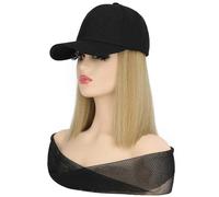 Alomejor Perruque en Soie Haute Température, Perruque Courte et Lisse avec Bonnet Réglable, Bonnet D'aspect pour Femme, Longueur Clavicule pour Coiffure Chic (Blond)