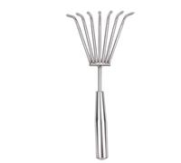 Alomejor Petit Râteau de Plage en Acier Inoxydable, Râteau à Main, Motoculteur, Poignée Ergonomique pour Planter des Fleurs et des Légumes