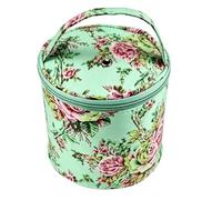 Alomejor Petit Sac de Fil Rond en Polyester, Support de Fil Portable pour Tricoter au Crochet à la Maison et en Plein Air 15x14cm (Sac Seau Vert Peony S)