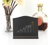 Alomejor Petit Tableau Noir Double Face avec Base pour Décoration de Restaurant ou Mémo de Bureau, Lot de 4 Mini Tableau Noir pour Messages, 6 X 5 Pouces, Idéal pour un Bureau de Réception ou un Usage