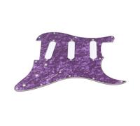 Alomejor Pickguard de Guitare 11 Trous, Plaque à Gratter SSS avec Blindage en Feuille D'aluminium pour Guitare électrique, Noir (PURPLE)