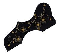 Alomejor Pickguard de Guitare, Bouclier de Protection de la Main Droite avec PVC Auto-adhésif pour Guitare Folk Acoustique, Accessoire de Motif Décoratif (motif noir)