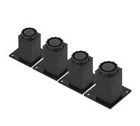 Alomejor Pied de Meuble Réglable en Alliage D'aluminium, Forte capacité Portante, pour Meuble, canapé, Pied de Support, Noir, 4 Pièces/Ensemble pour Chambre à Coucher, Salon, Cuisine (Base d'armoire